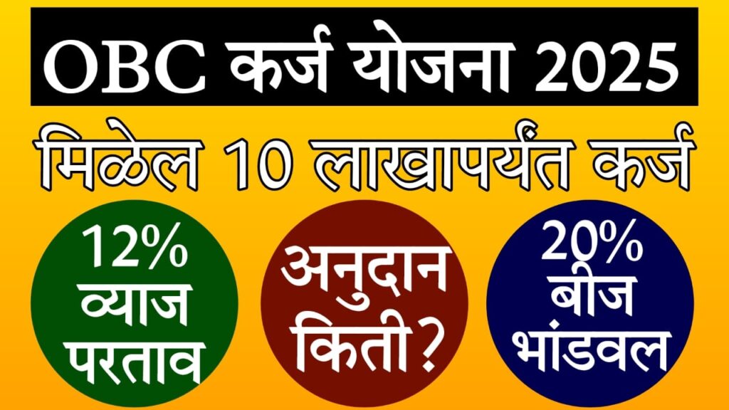 OBC Loan Scheme 2025 इतर मागासवर्गीय वित्त आणि विकास महामंडळाची व्यवसाय कर्ज योजना
